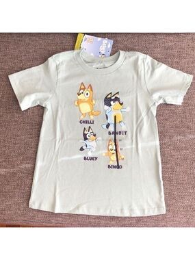 MOOSE Toddler Boy Girl Bluey Printed Short Sleeve T-Shirt Green 5T